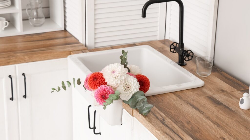 Kitchen matching bathroom countertops